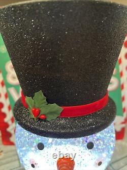 Bath & Body Works WATER GLOBE SNOWMAN? 3 Wick PEDESTAL Candle Holder CUTE