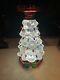 Bath And Body Works Christmas Tree Light Up Water Globe Pedestal Candle Holder
