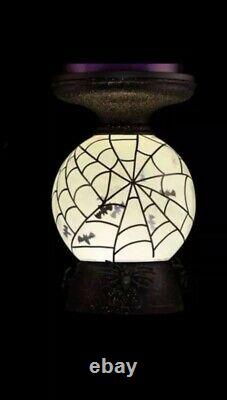 Bath and Body Works Halloween Candle Holder Water Globe Bat Pedestal Light Up