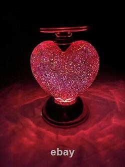 Bath and Body Works Red Heart Light Up Water Globe Pedestal Candle Holder