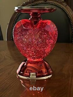 Bath and Body Works Red Heart Light Up Water Globe Pedestal Candle Holder