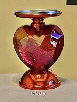 Bath and Body Works Red Heart Light Up Water Globe Pedestal Candle Holder