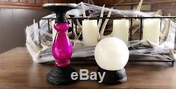 Bath and body works pedestal candle holder Plus Crystal Ball Halloween 2019 Rare