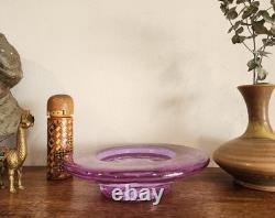 Beautiful Lavender Fire And Light Recycled Art Glass Candle Holder Home Decor