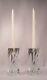 Beautiful Pair Of Signed Baccarat Swirled Glass Candle Holders
