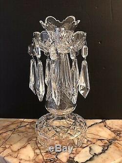 Beautiful Waterford Crystal Candlestick With Bobeche, Prisms & Candle Cup #2