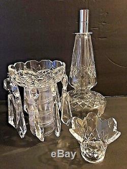 Beautiful Waterford Crystal Candlestick With Bobeche, Prisms & Candle Cup #2