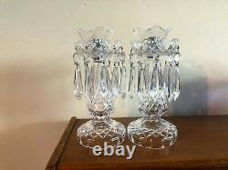 Beautiful Waterford Crystal Pair Of Three Part Candelabra 10 Candlesticks