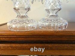 Beautiful Waterford Crystal Pair Of Three Part Candelabra 10 Candlesticks