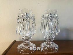 Beautiful Waterford Crystal Pair Of Three Part Candelabra 10 Candlesticks