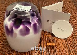 Beautiful Wisteria glassybaby votive candle holder High Petals Deep Purples