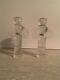 Bjorn Wiinblad Glass Angel Candlesticks Set Of 2, 6-3/8 X 3-1/2, Ex Condition