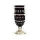 Black Clear Glass Hurricane Pillar Candle Holder Vase Antique Style Footed Tall