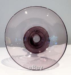 Blenko Glass Vase/Candle Holder 5919 in Lilac By Wayne Husted w Sandblasted Mark