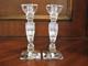 Bohemian Czech Crystal 7 Tall Candle Stick Pair Hand Cut 24% Lead