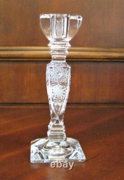 Bohemian Czech Crystal 7 Tall Candle Stick Pair Hand Cut 24% Lead