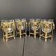 Brass Lion Votive Holders Set 4 Crackle Glass Hollywood Regency Candleholders