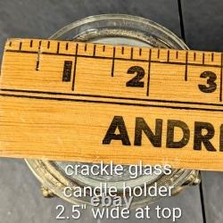 Brass Lion Votive Holders Set 4 Crackle Glass Hollywood Regency Candleholders