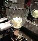 Bubble Glass Hurricane Candle Holder Pedestal Centerpiece Large Silver Clear