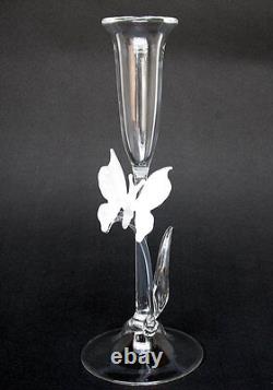Butterfly Wedding Taper Candle Holder Glass Crystal