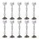 Candle Holders Set Of 10 Sparkling Crystal Flower 14 Tall Candle Stands New