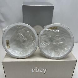 CHRISTIAN DIOR Candle Holders White with24K Gold Trim #CD5002-G Japan VTG NOS