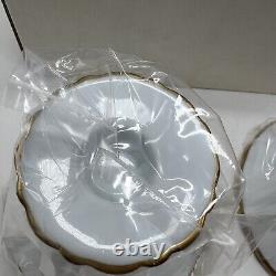 CHRISTIAN DIOR Candle Holders White with24K Gold Trim #CD5002-G Japan VTG NOS