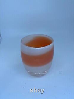 CREAMSICLE Glassybaby Hand Blown Glass Candle Holder SOLD OUT Two Tone Triskelon
