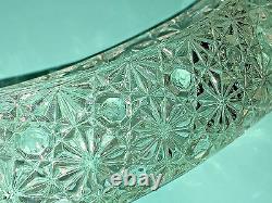 CRYSTAL CANOE Boat CANDLE HOLDER Daisy & Button PRESSED GLASS Candy DIsh VINTAGE