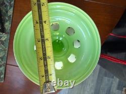 CZECH BOHEMIAN BOWL & 2 CANDLE HOLDERS Cased Glass white to green, 3 PIECES