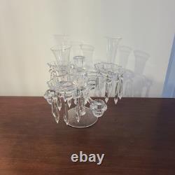 Cambridge 2 Tier 3 Arm Epergne Candelabra Bobeche Crystal Prisms Candle Holders