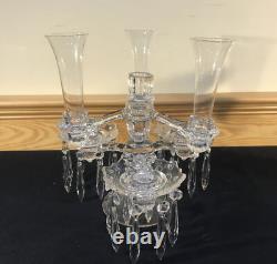 Cambridge 2 Tier 3 Arm Epergne Candelabra Bobeche Crystal Prisms Candle Holders Cambridge 2 Tier 3 Arm Epergne Candelabra Bobeche Crystal Prisms Candle Holders