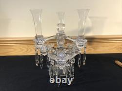 Cambridge 2 Tier 3 Arm Epergne Candelabra Bobeche Crystal Prisms Candle Holders Cambridge 2 Tier 3 Arm Epergne Candelabra Bobeche Crystal Prisms Candle Holders