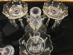 Cambridge 2 Tier 3 Arm Epergne Candelabra Bobeche Crystal Prisms Candle Holders Cambridge 2 Tier 3 Arm Epergne Candelabra Bobeche Crystal Prisms Candle Holders