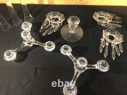 Cambridge 2 Tier 3 Arm Epergne Candelabra Bobeche Crystal Prisms Candle Holders Cambridge 2 Tier 3 Arm Epergne Candelabra Bobeche Crystal Prisms Candle Holders