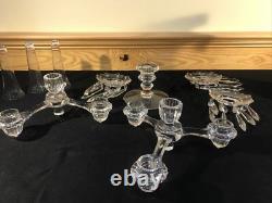 Cambridge 2 Tier 3 Arm Epergne Candelabra Bobeche Crystal Prisms Candle Holders Cambridge 2 Tier 3 Arm Epergne Candelabra Bobeche Crystal Prisms Candle Holders