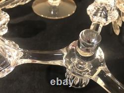 Cambridge 2 Tier 3 Arm Epergne Candelabra Bobeche Crystal Prisms Candle Holders Cambridge 2 Tier 3 Arm Epergne Candelabra Bobeche Crystal Prisms Candle Holders