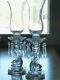 Cambridge Glass Crystal Clear 18 Inch Dolphin Candlesticks With Hurricanes/prisms