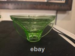 Cameo pattern green candle holders