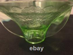 Cameo pattern green candle holders
