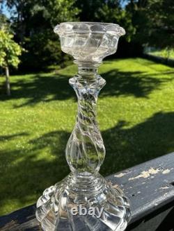 Candelabra Crystal Base For 3 Arms- Unmarked Maybe Baccarat Bambous