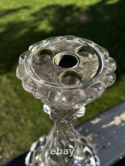 Candelabra Crystal Base For 3 Arms- Unmarked Maybe Baccarat Bambous