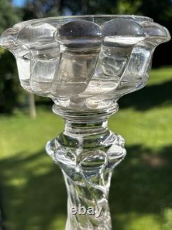Candelabra Crystal Base For 3 Arms- Unmarked Maybe Baccarat Bambous