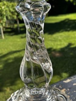 Candelabra Crystal Base For 3 Arms- Unmarked Maybe Baccarat Bambous