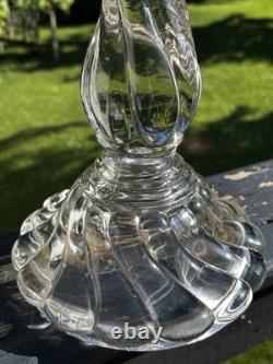 Candelabra Crystal Base For 3 Arms- Unmarked Maybe Baccarat Bambous