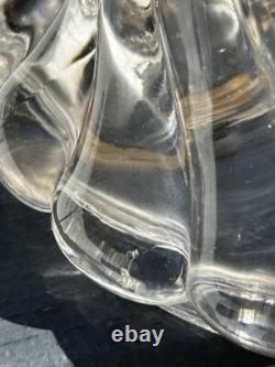Candelabra Crystal Base For 3 Arms- Unmarked Maybe Baccarat Bambous