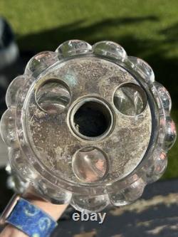 Candelabra Crystal Base For 3 Arms- Unmarked Maybe Baccarat Bambous