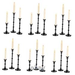 Candle Holder Candlestick Holders Set of 18 Iron Metal 6 sets/ 18 pcs Black