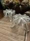 Candle Holders 2 Vtg Blenko Tall Art Glass Ice Floe Tri-foot By Don Shepherd