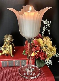 Candle Holders Frosted Tulip Shapped Candle Bowls /Vintage Flower Vases 5 Set